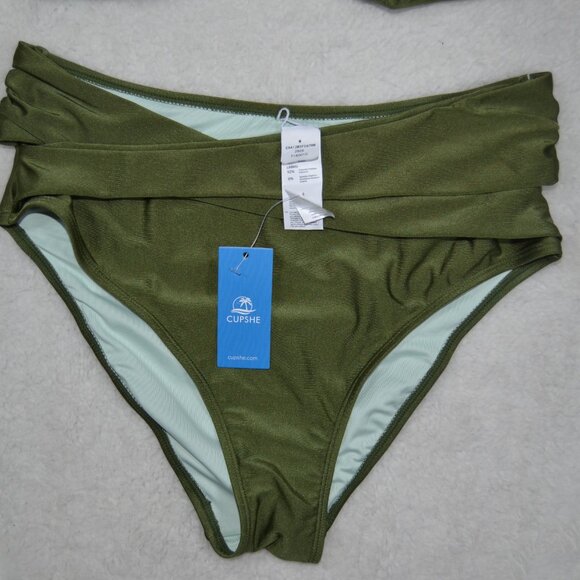 NWT Cupshe Sage Spark Green Bikini Set M - Picture 5 of 13